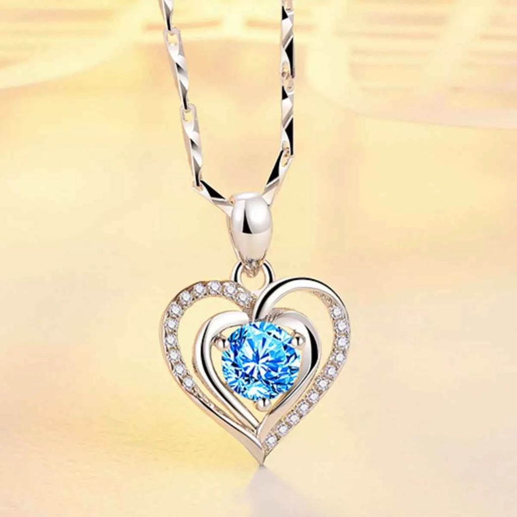 Collier Pendentif Cœur — Argent Sterling 925 & Zircon - Bootiky