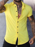 Chemise Homme Slim Fit — Manches Courtes Boutonnée 95% Coton - Bootiky
