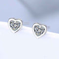 Clous d'Oreilles Amour Sacré Cœur – Argent 925 & Zircons, Écrin Inclus - Bootiky