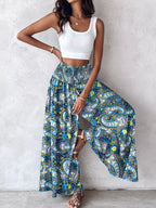 Pantalon Large Imprimé — Taille Smokée & Poches - Bootiky