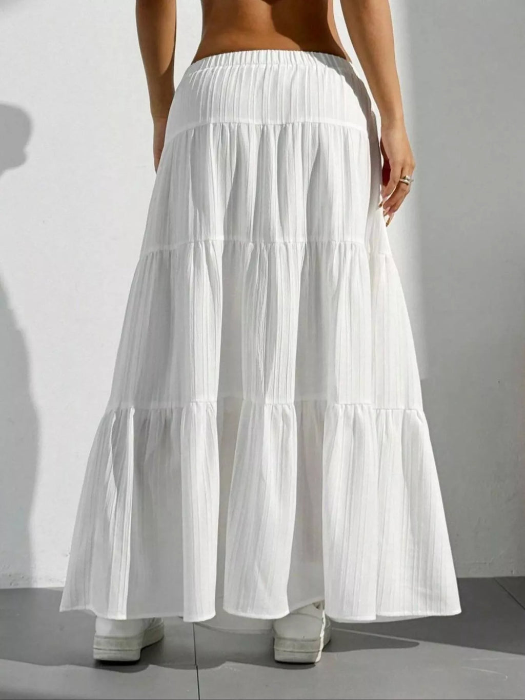 Jupe Maxi Bohème Esmée à Volants Superposés – Taille Élastique, S à XL - Bootiky