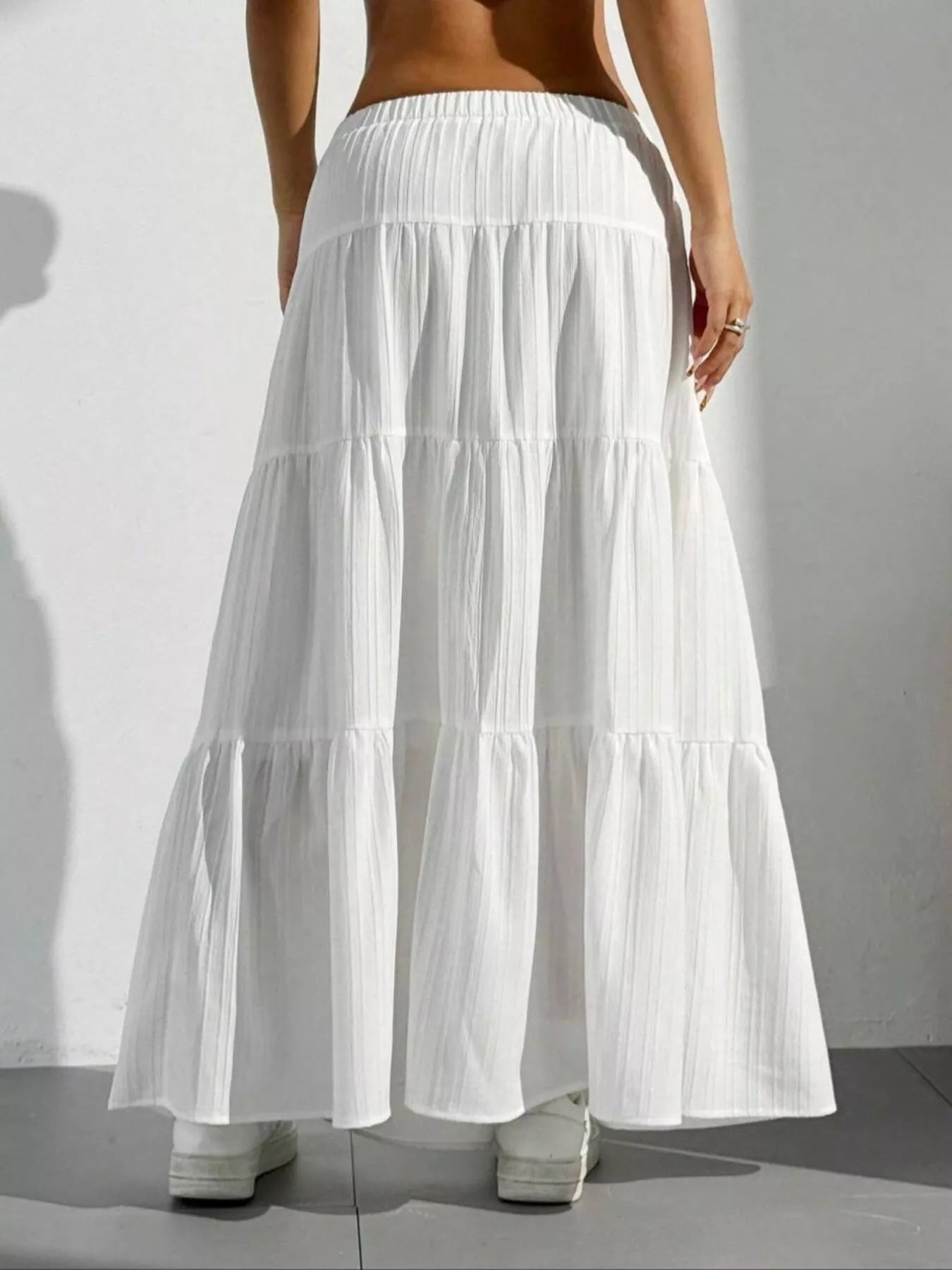 Jupe Maxi Bohème Esmée à Volants Superposés – Taille Élastique, S à XL - Bootiky