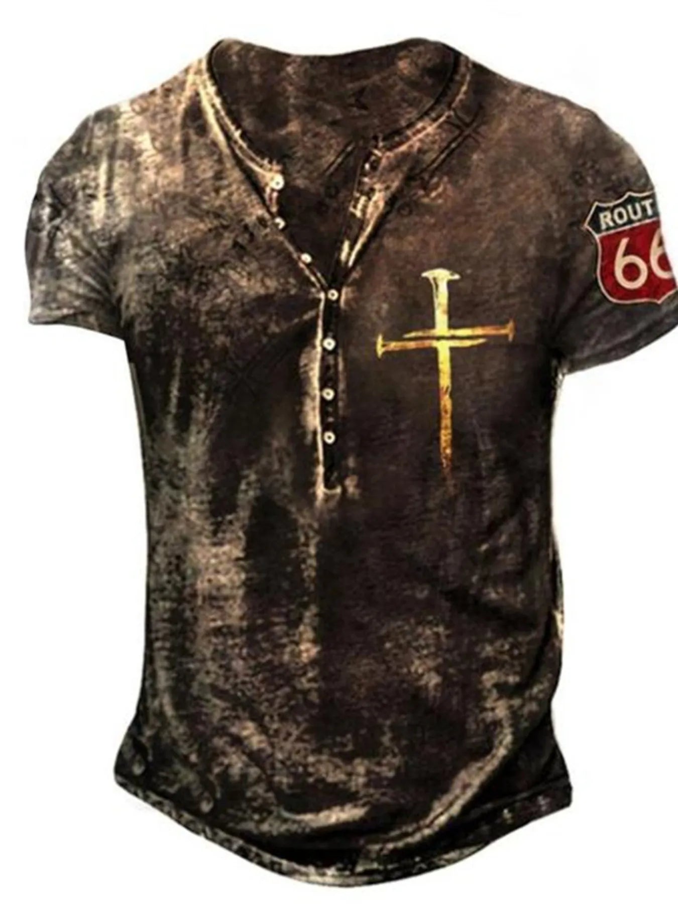 T-Shirt Homme Vintage — Imprimé Croix Style Urbain - Bootiky