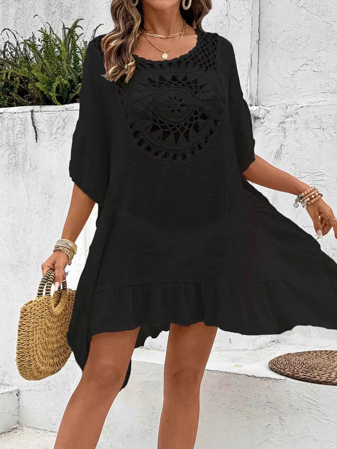 Robe de Plage Cache-Maillot — Détails Crochet & Ourlet à Volants - Bootiky