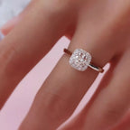 Bague Carrée Moissanite 1 Carat — Argent Sterling 925 Ajustable - Bootiky