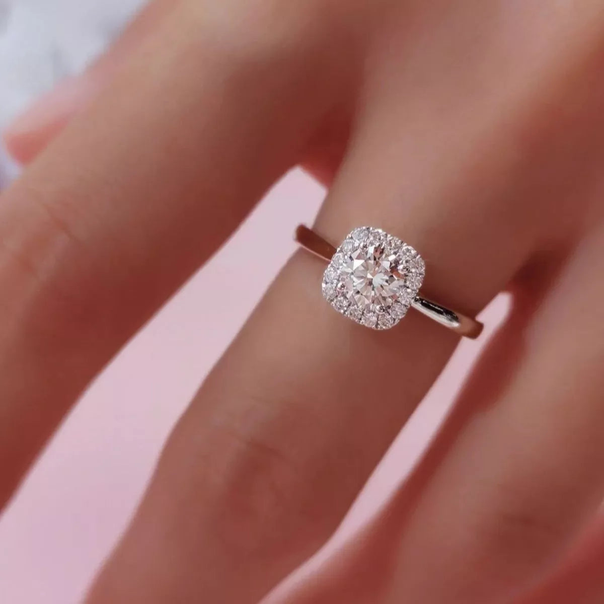 Bague Carrée Moissanite 1 Carat — Argent Sterling 925 Ajustable - Bootiky