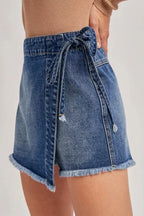 Jupe-Short en Jean Portefeuille Chic Denim – Short Intégré, Tailles 4 à 16 - Bootiky