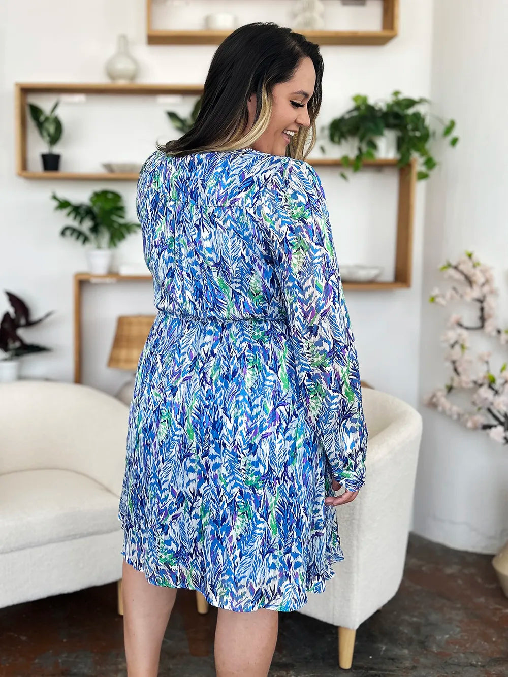 Robe Longue Imprimée — Cordon de Serrage & Manches Longues Doublée - Bootiky