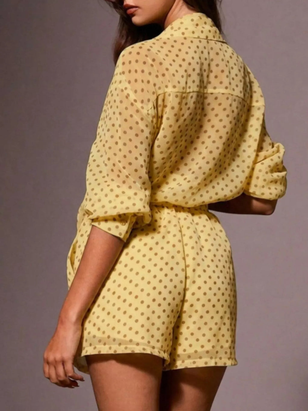 Ensemble chemise boutonnée à pois & short femme – 4 coloris - Bootiky