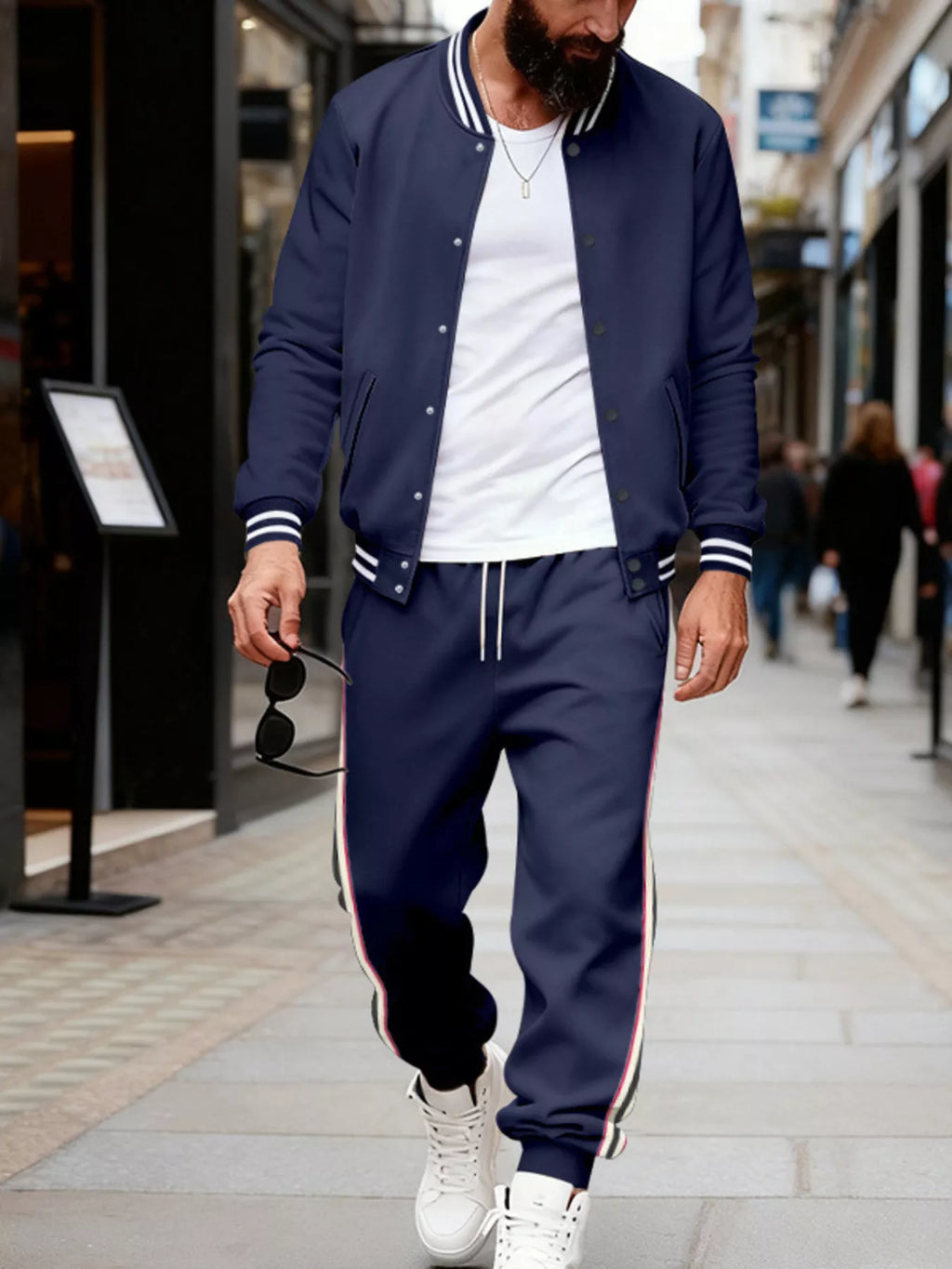Ensemble Fluide à Rayures Riviera Lines – Haut & Pantalon Homme, S à 3XL - Bootiky