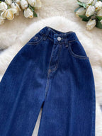 Jean taille haute wide-leg – coupe droite et fente latérale - Bootiky