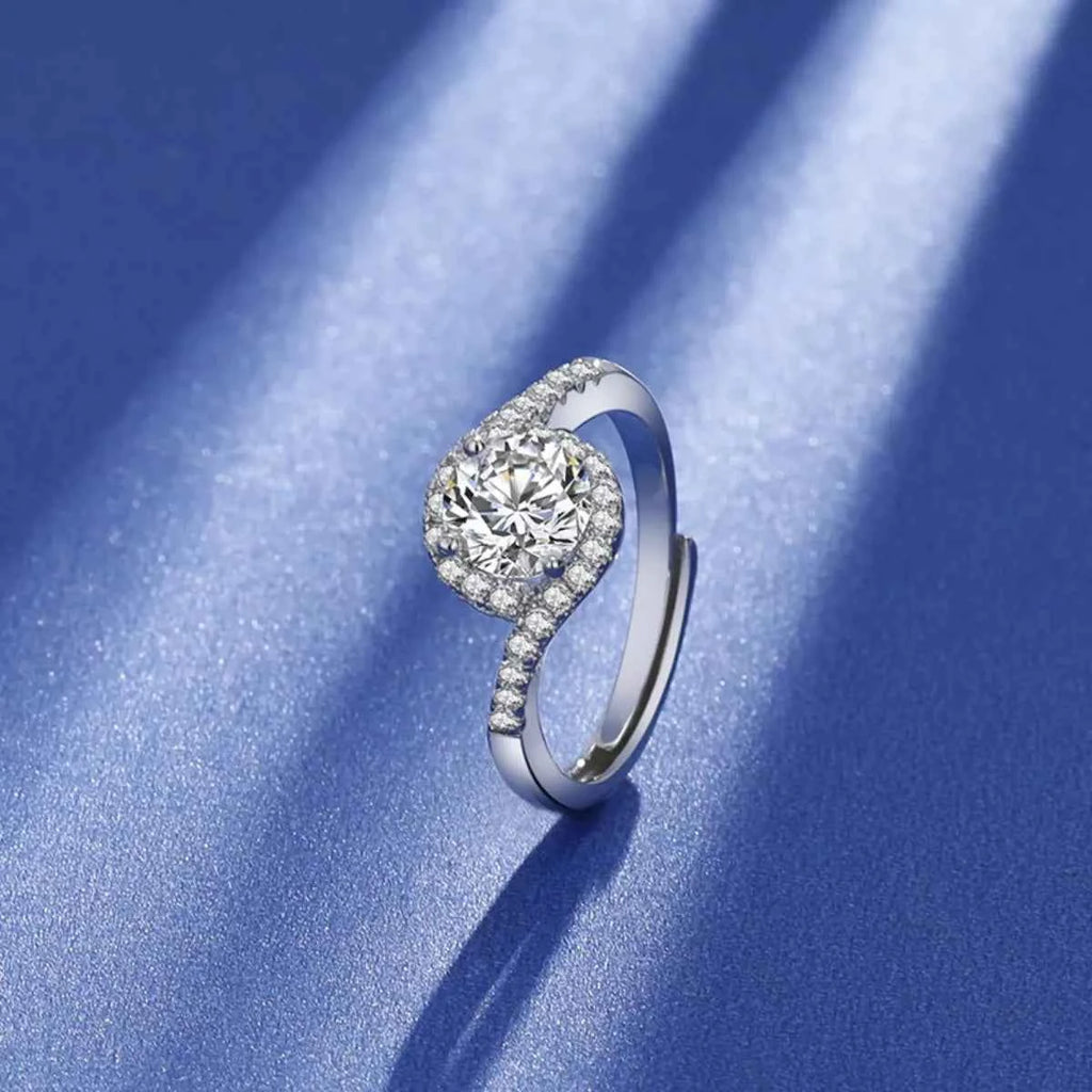 Bague Moissanite 1 Carat — Argent Sterling 925 Ajustable - Bootiky
