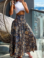 Pantalon Large Imprimé — Taille Smokée & Poches - Bootiky