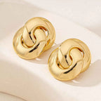 Boucles d'Oreilles Graphiques Saga Nœud Chunky – Plaqué Or 18K ou Argent - Bootiky