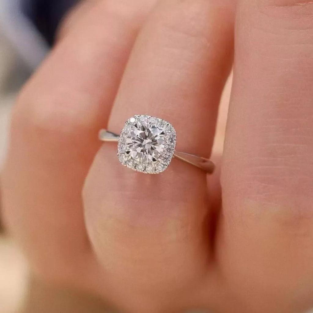 Bague Carrée Moissanite 1 Carat — Argent Sterling 925 Ajustable - Bootiky