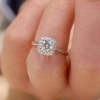 Bague Carrée Moissanite 1 Carat — Argent Sterling 925 Ajustable - Bootiky