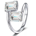Bague Bypass Moissanite 2 Carats — Argent Sterling 925 - Bootiky
