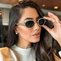 Lunettes de Soleil Ovales à Strass — Protection UV400 - Bootiky