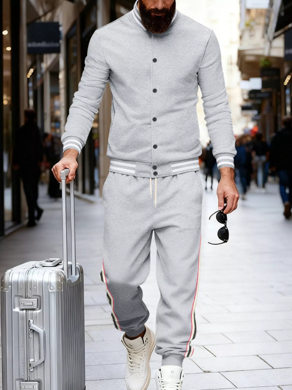 Ensemble Fluide à Rayures Riviera Lines – Haut & Pantalon Homme, S à 3XL - Bootiky