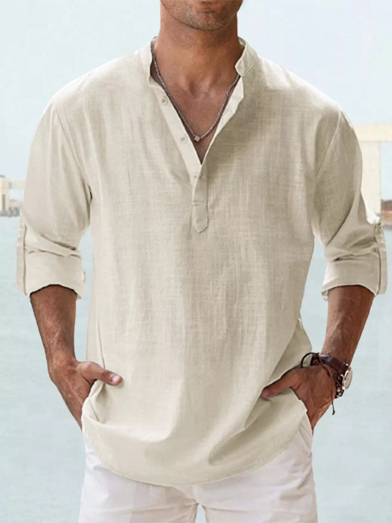 Chemise homme manches retroussables – 13 coloris, grande taille - Bootiky