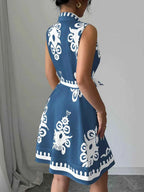 Robe d'Été Froncée Escale Sans Manches – Ceinture à Nouer, S à 2XL - Bootiky
